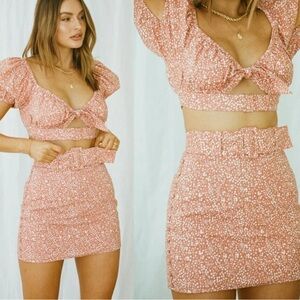 Sabo Skirt Matching Cropped Top and Skirt Set